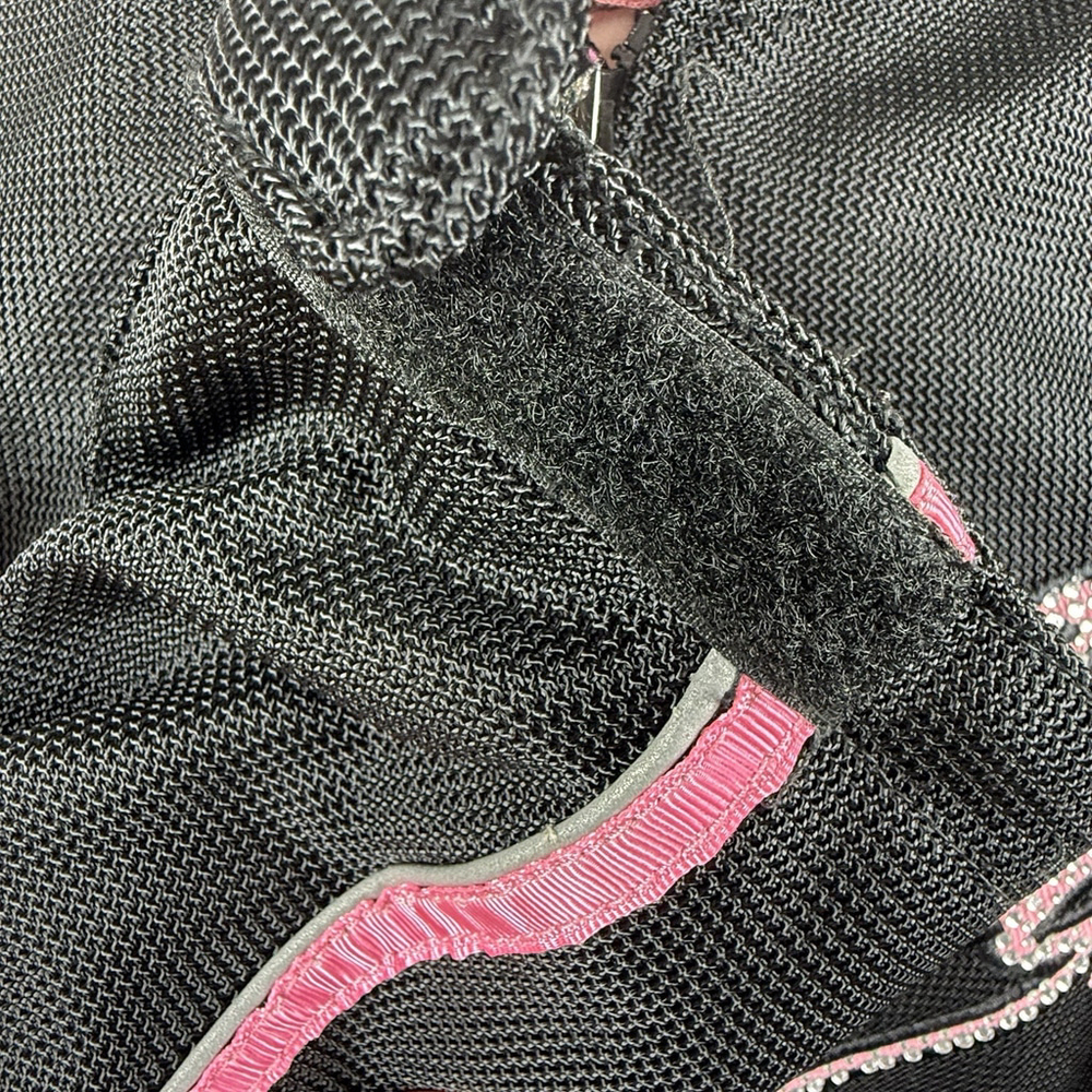 HARLEY Women's 1W Black Mesh Biker Jacket 3-in-1 Style Pink Jewels Plus 18/20 - Picture 7 of 13